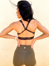 Load image into Gallery viewer, Camo sports bra with a simple front, strappy back and light-medium support.