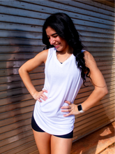 Load image into Gallery viewer, Soft, versatile and timeless white v-neck tank top perfect for an active lifestyle.
