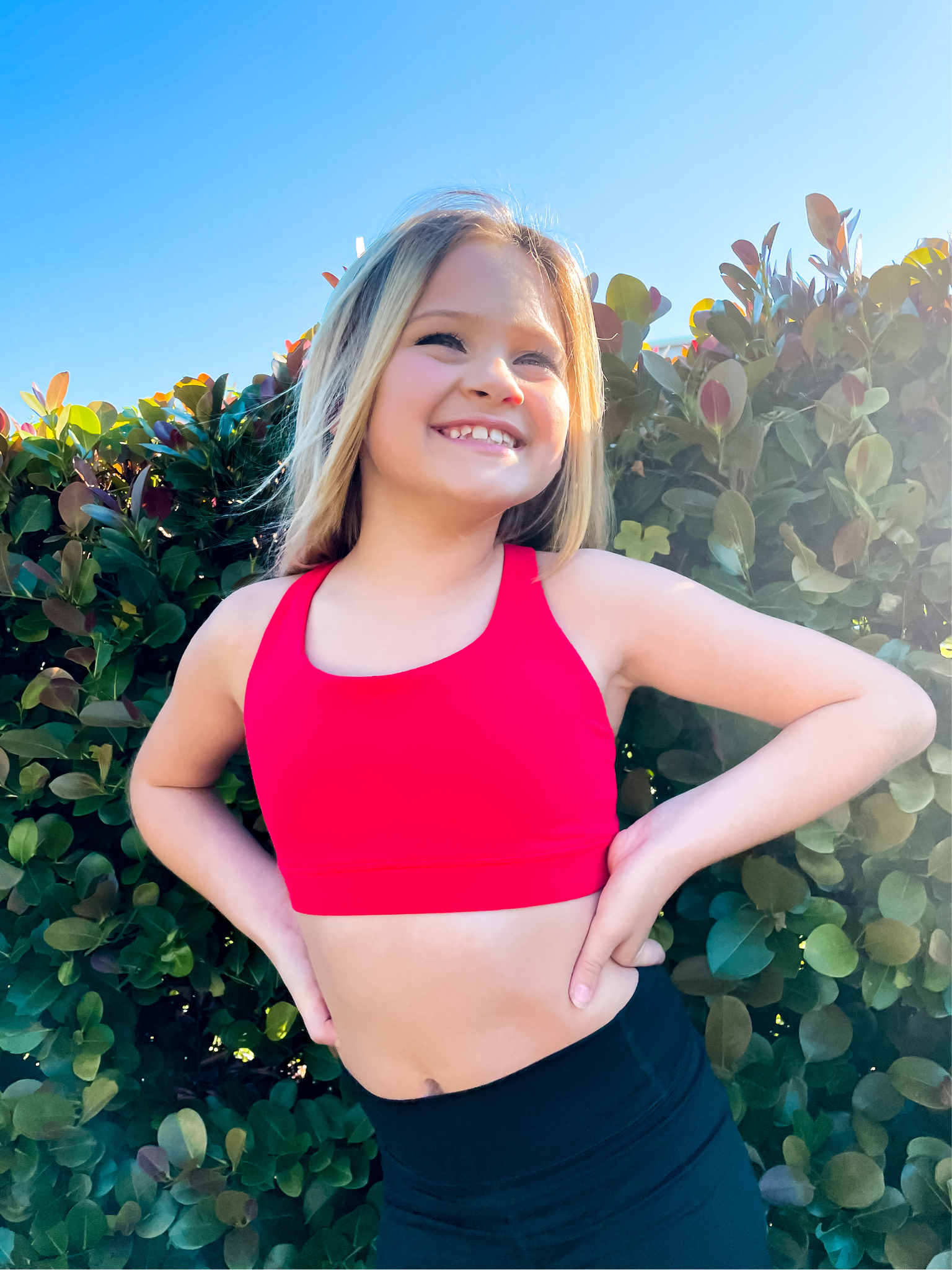 Youth Worldwide Sports Bra Red Peachy Pia